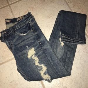 NWOT Euning Low Rise Skinny Ripped Blue Jean